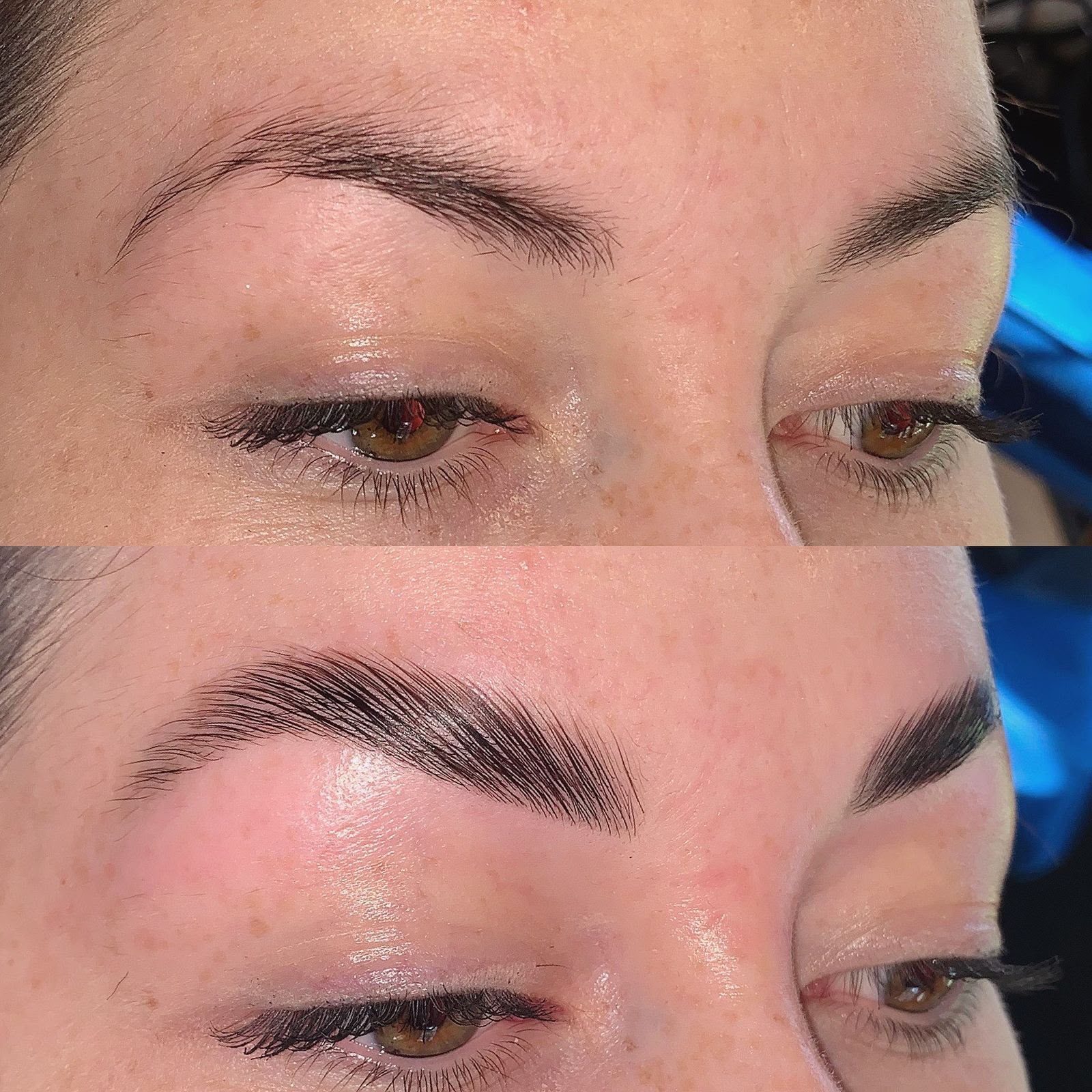 Brow lamination before and after result